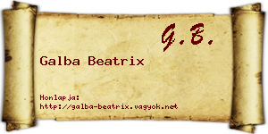 Galba Beatrix névjegykártya